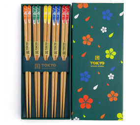 Tokyo Design Studio 5 sets of chopsticks Turquoise Flower