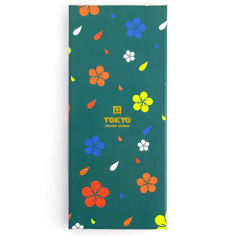 Tokyo Design Studio 5 sets of wooden chopsticks Turquoise Flower in gift box Tokyo Design Studio 5 sets of wooden chopsticks Turquoise Flower in gift box