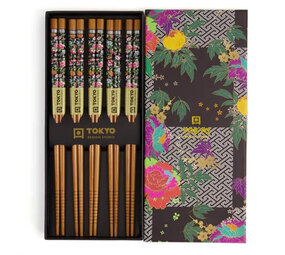 Tokyo Design Studio 5 sets of chopsticks Cubes Black White