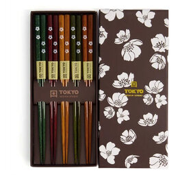 Tokyo Design Studio 5 sets of chopsticks Black White Flower