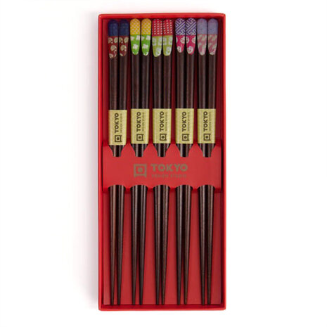 Tokyo Design Studio 5 sets of chopsticks Multi Color in gift box