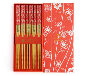 Tokyo Design Studio 5 sets eetstokjes Red Flower Tokyo Design Studio 5 sets eetstokjes Red Flower