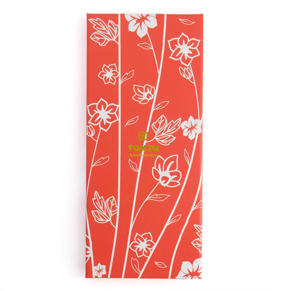 Tokyo Design Studio 5 sets eetstokjes Red Flower in geschenkverpakking Tokyo Design Studio 5 sets eetstokjes Red Flower in geschenkverpakking
