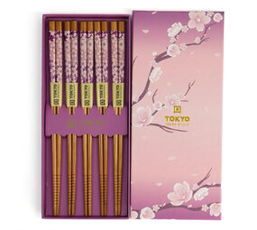 Tokyo Design Studio 5 sets eetstokjes Purple Sakura Tokyo Design Studio 5 sets eetstokjes Purple Sakura