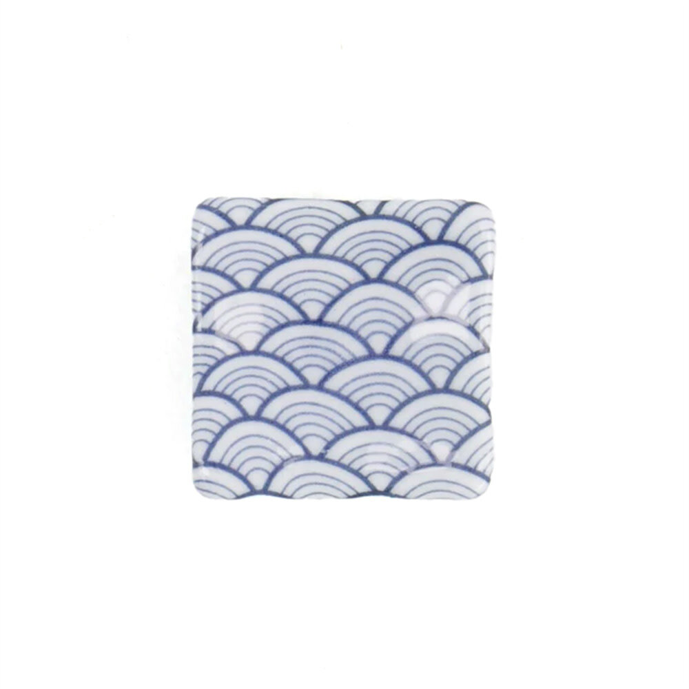 Tokyo Design Studio Vierkante stokjeslegger blauwe golf