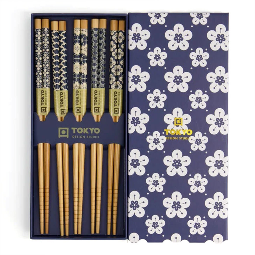 Tokyo Design Studio 5 sets of chopsticks Blue giftset