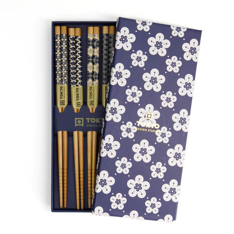 Tokyo Design Studio 5 sets of chopsticks Blue giftset