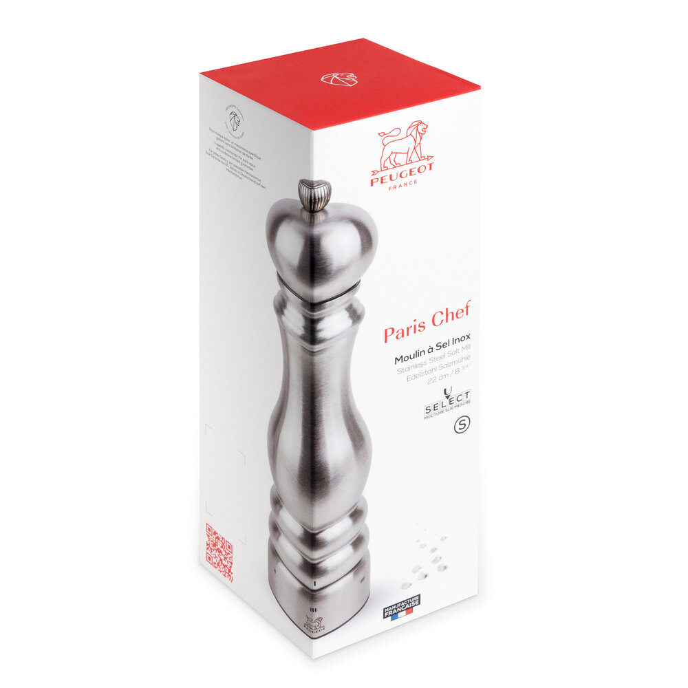 Peugeot Paris Chef Inox zoutmolen 22cm U-select Peugeot Paris Chef Inox zoutmolen 22cm U-select