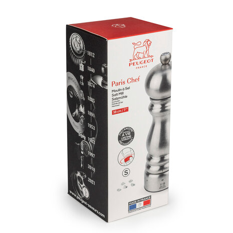 Peugeot Paris Chef Inox saltmill 18cm U-select Peugeot Paris Chef Inox saltmill 18cm U-select