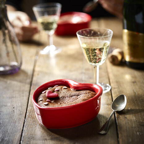 Peugeot 2 heart shaped ceramic oven dishes 11cm