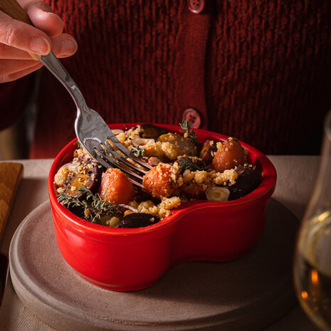 Peugeot 2 heart shaped ceramic oven dishes 11cm