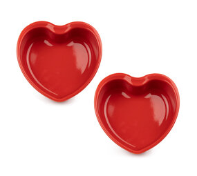Peugeot 2 heart shaped ceramic oven dishes 11cm Peugeot 2 heart shaped ceramic oven dishes 11cm