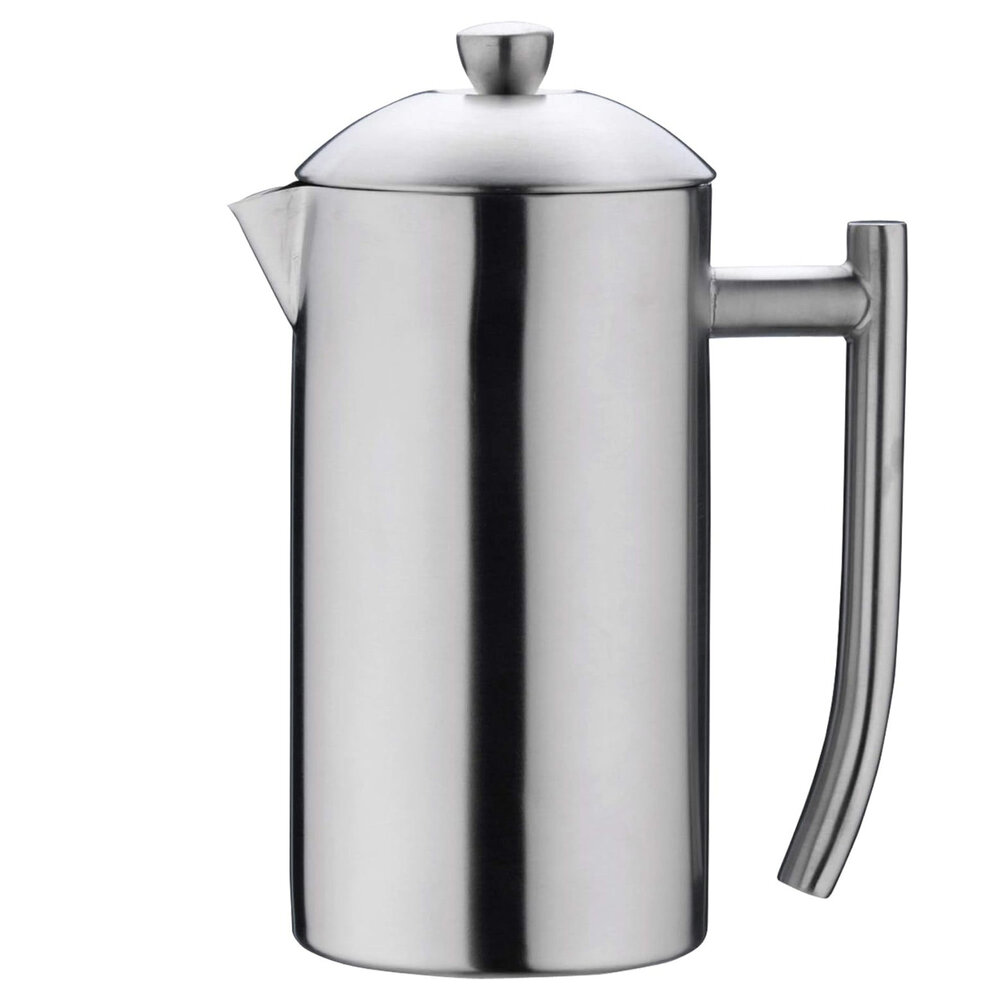 Grunwerg Double wall brushed stainless steel cafetiere / French press 800ml