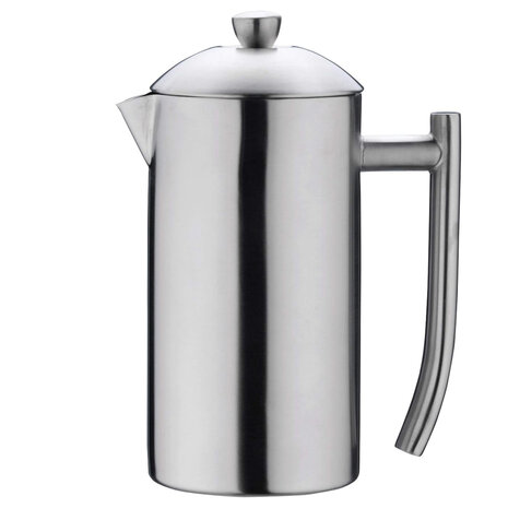 Grunwerg Double wall brushed stainless steel cafetiere / French press 800ml