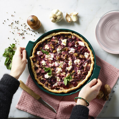 Peugeot Appolia Ceramic Tart Dish 30cm Green Forest