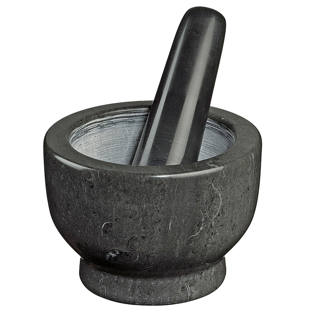 Cilio Dark marble mortar and pestle Neptunus 13cm