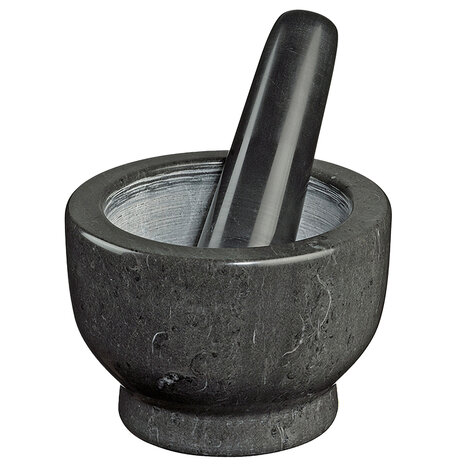 Cilio Dark marble mortar and pestle Neptunus 13cm