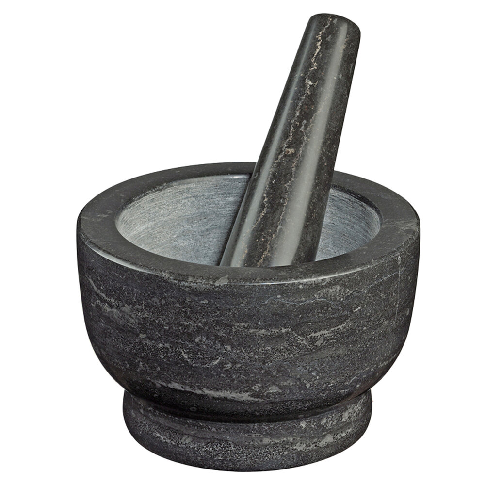 Cilio Dark marble mortar and pestle Uranus 16cm