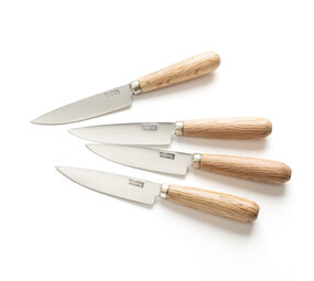 Pallares Solsona 4 steakmessen recht 10cm inox eiken Pallares Solsona 4 steakmessen recht 10cm inox eiken