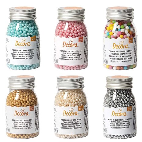 Decora Eetbare metallic goud suikerparels ⌀4 mm, 100 g