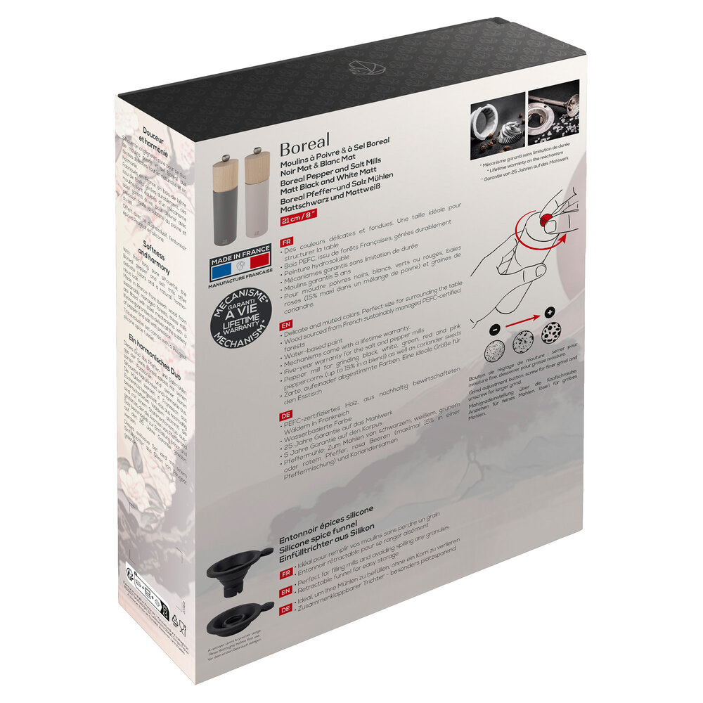 Peugeot Boreal 21cm pepper and salt mill gift set Peugeot Boreal 21cm pepper and salt mill gift set