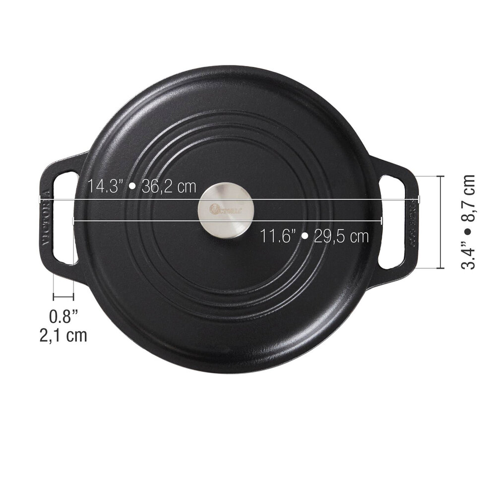 Victoria Geëmailleerde gietijzeren braadpan 28cm 6,6L Victoria Geëmailleerde gietijzeren braadpan 28cm 6,6L