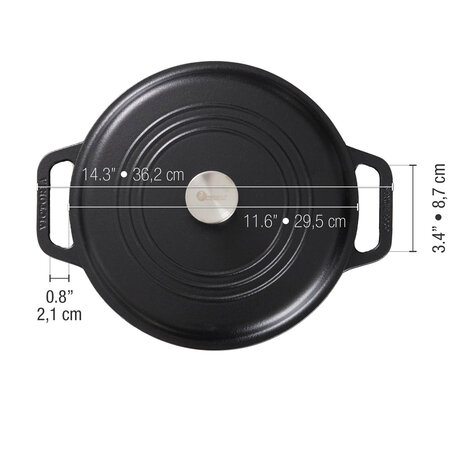 Victoria Geëmailleerde gietijzeren braadpan 28cm 6,6L Victoria Geëmailleerde gietijzeren braadpan 28cm 6,6L