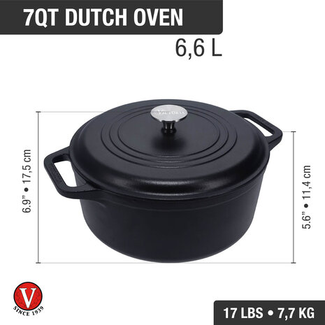 Victoria Enameled cast iron Dutch oven 28cm 6,6L Victoria Enameled cast iron Dutch oven 28cm 6,6L