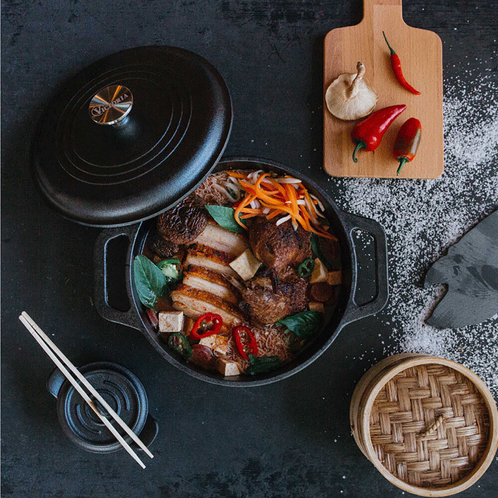 Victoria Geëmailleerde gietijzeren braadpan 24cm 3,8L Victoria Geëmailleerde gietijzeren braadpan 24cm 3,8L