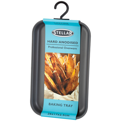 Bakplaat hard geanodiseerd 26x15x2,5cm Bakplaat hard geanodiseerd 26x15x2,5cm