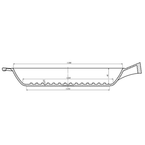 Maysternya Cast iron square grill pan 28x28cm with wooden handle Maysternya Cast iron square grill pan 28x28cm with wooden handle