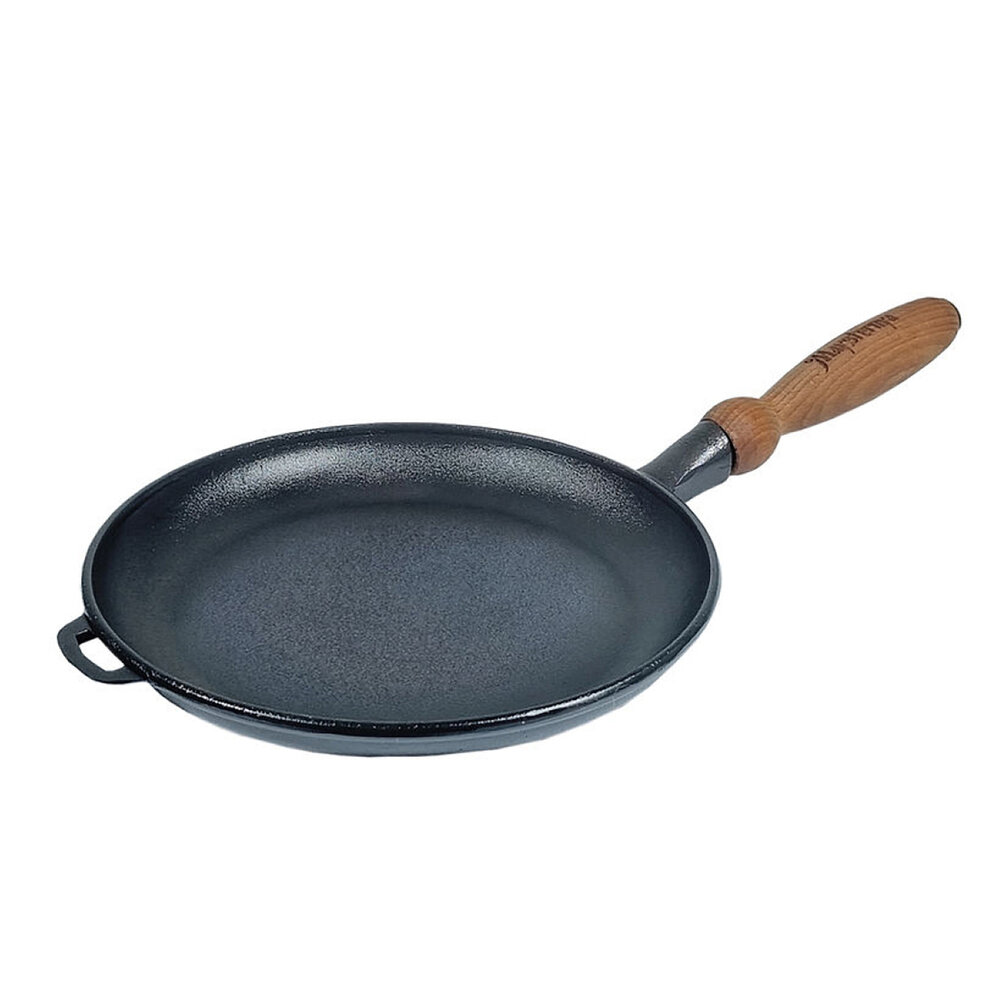 Maysternya Cast iron pancake pan 24cm with wooden handle Maysternya Cast iron pancake pan 24cm with wooden handle