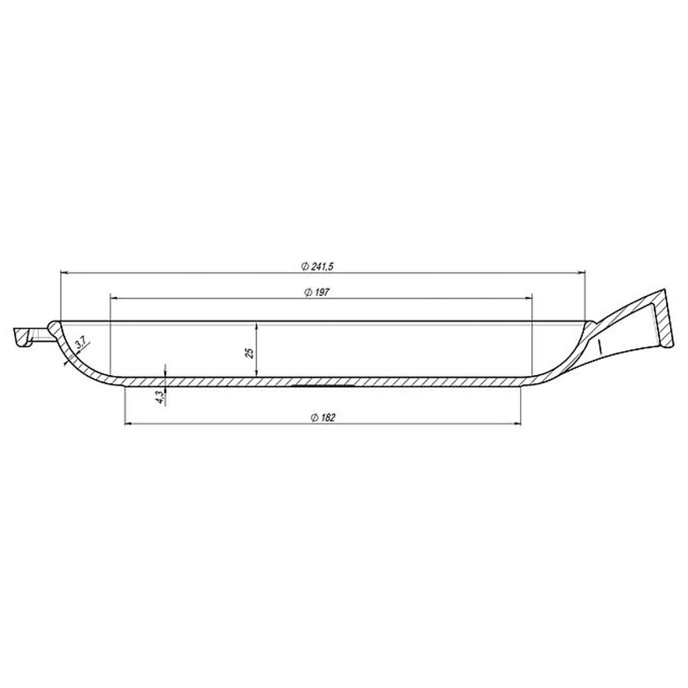 Maysternya Gietijzeren pannenkoekenpan 24cm met houten steel Maysternya Gietijzeren pannenkoekenpan 24cm met houten steel