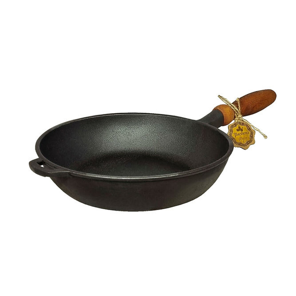 Maysternya Gietijzeren hoge koekenpan 24cm met houten steel Maysternya Gietijzeren hoge koekenpan 24cm met houten steel