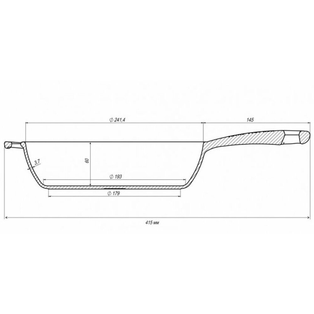 Maysternya Gietijzeren hoge skillet 24cm Maysternya Gietijzeren hoge skillet 24cm