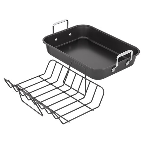 Non-stick roaster with rack 40x28cm