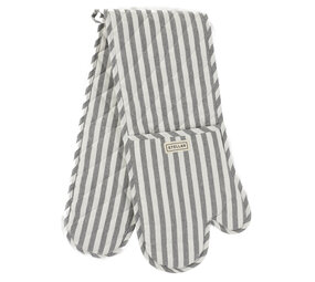 Double oven gloves 100cm grey stripe Double oven gloves 100cm grey stripe