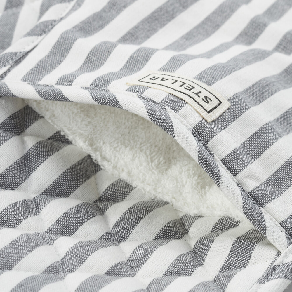 Double oven gloves 100cm grey stripe Double oven gloves 100cm grey stripe