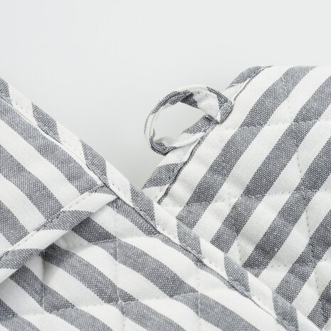 Double oven gloves 100cm grey stripe Double oven gloves 100cm grey stripe