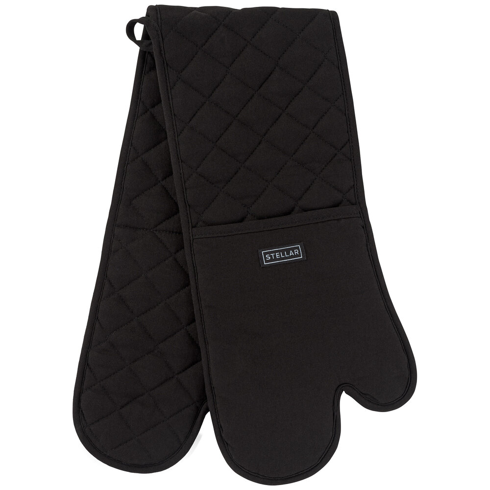 Double oven gloves 100cm black