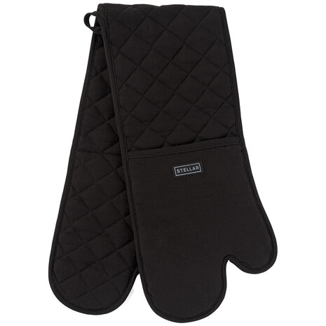 Double oven gloves 100cm black