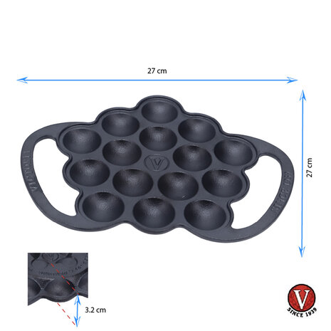 Victoria Enameled cast iron poffertjespan