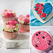 Decora roze spuitmondjesset, 10 stuks, met koppelstukken en bloemspijkers