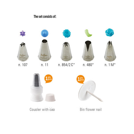 Decora 7-piece piping nozzle set