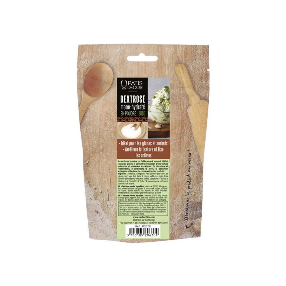Patis Decor Dextrose monohydrate powder, sweetener and baking ingredient, 300 g