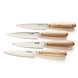 Pallares Solsona 4 stainless steel table knives / steak knives 12cm with oak handle Pallares Solsona 4 stainless steel table knives / steak knives 12cm with oak handle
