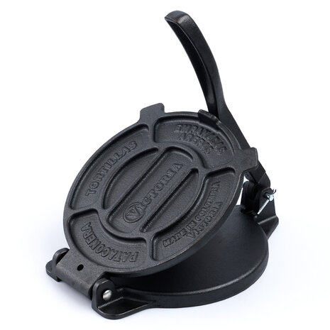 Victoria Gietijzeren tortillapers en pataconera met versterkte basis en hendel, 16.5 cm platen