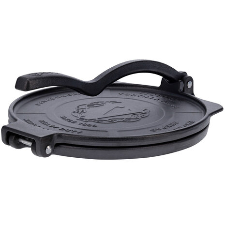 Victoria Gietijzeren tortillapers en pataconera met versterkte basis en hendel, 25 cm platen