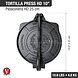 Victoria Gietijzeren tortillapers en pataconera met versterkte basis en hendel, 25 cm platen
