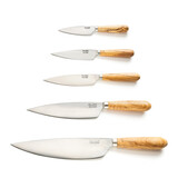 Pallares Solsona 5 carbon steel knives with olivewood handles